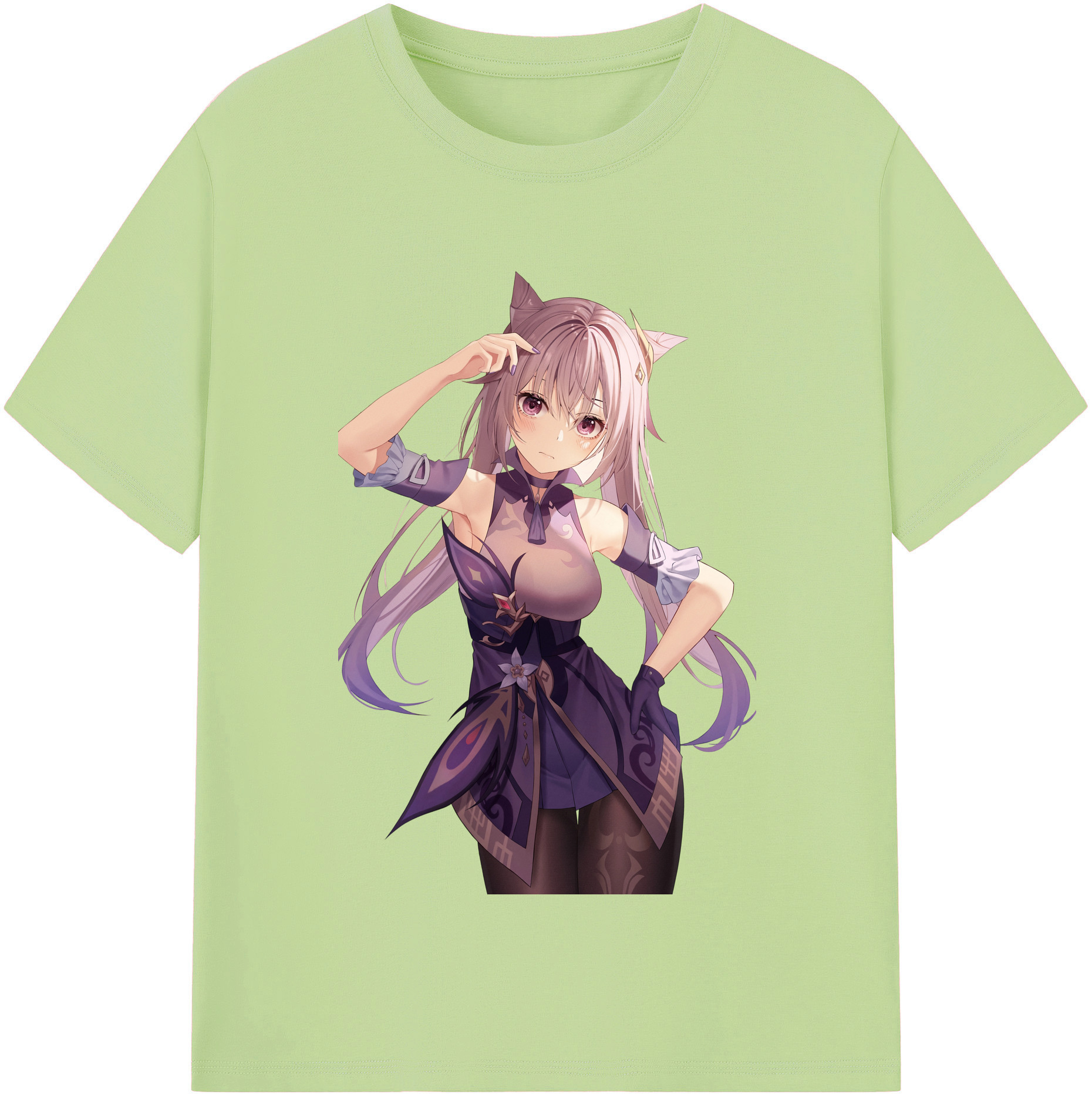 げんし神 刻晴 こくせい genshin Kokusei 綿100％半袖Tシャツ（フロントプリント）
